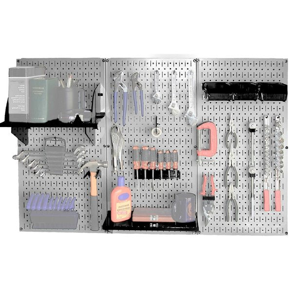 Standard Industrial Pegboard Kit, Grey/Black