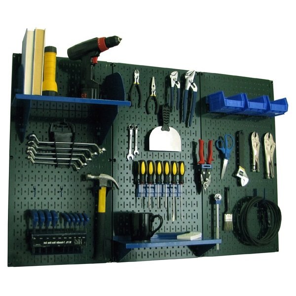 Standard Industrial Pegboard Kit, Green/Blue