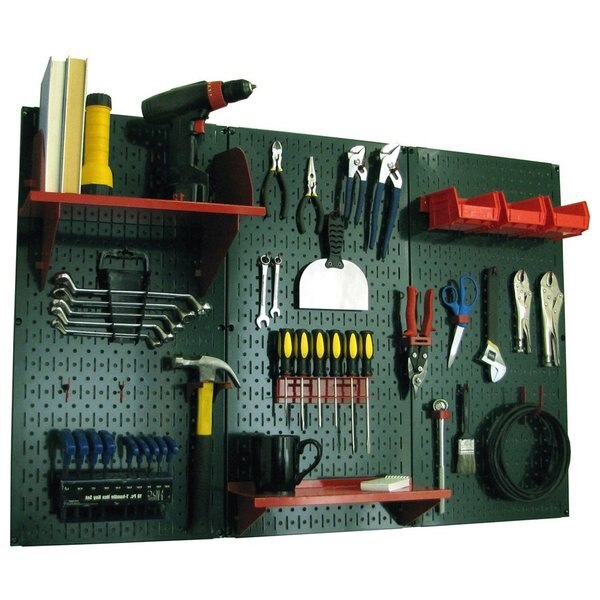 Standard Industrial Pegboard Kit, Green/Red