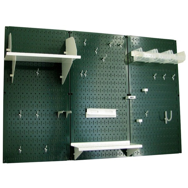 Standard Industrial Pegboard Kit, Green/White