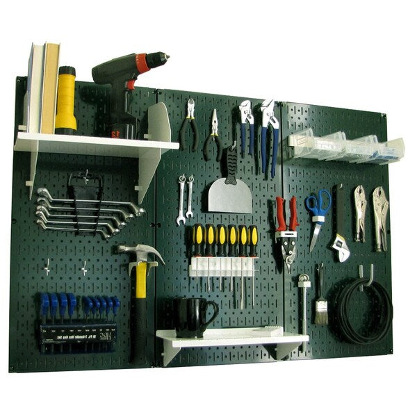 Standard Industrial Pegboard Kit, Green/White
