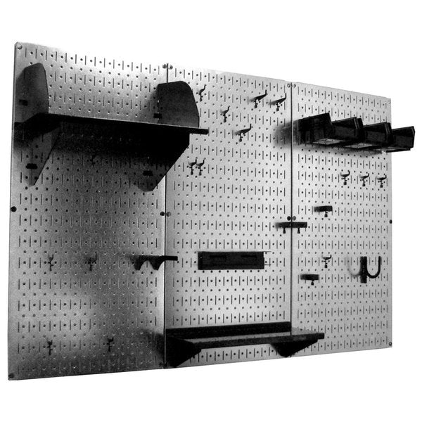 Standard Industrial Pegboard Kit, Galv/Black