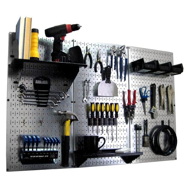 Standard Industrial Pegboard Kit, Galv/Black