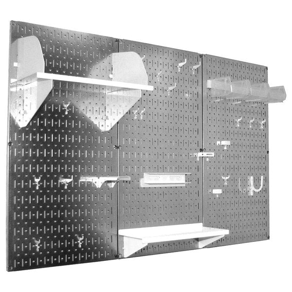 Standard Industrial Pegboard Kit, Galv/White