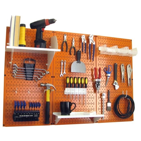 Standard Industrial Pegboard Kit, Orange/White