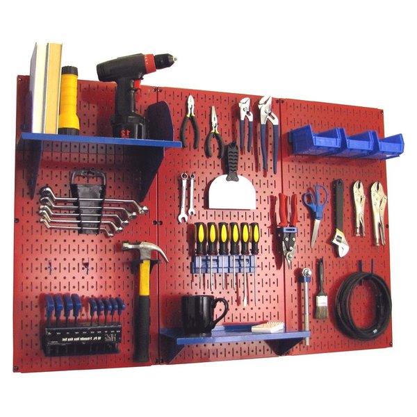 Standard Industrial Pegboard Kit, Red/Blue