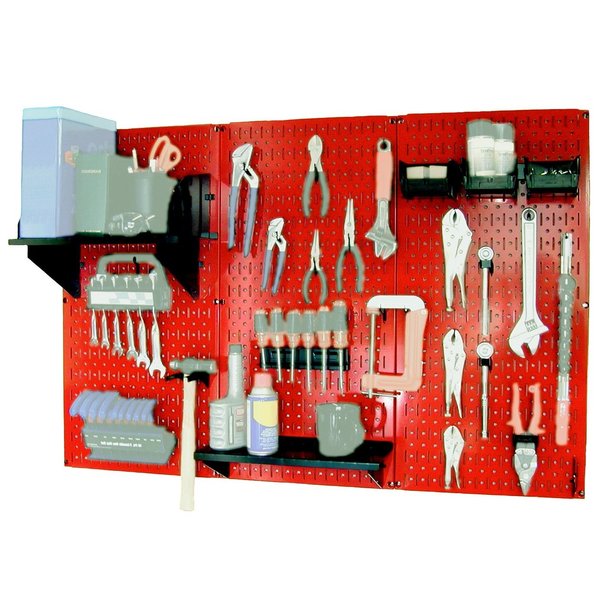 Standard Industrial Pegboard Kit, Red/Black