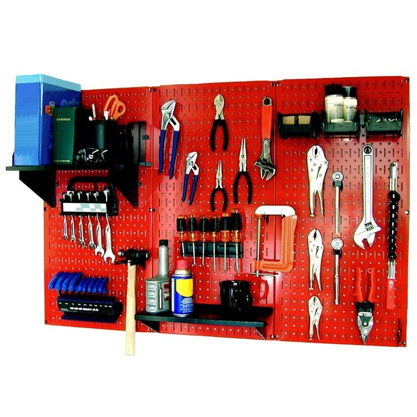 Standard Industrial Pegboard Kit, Red/Black