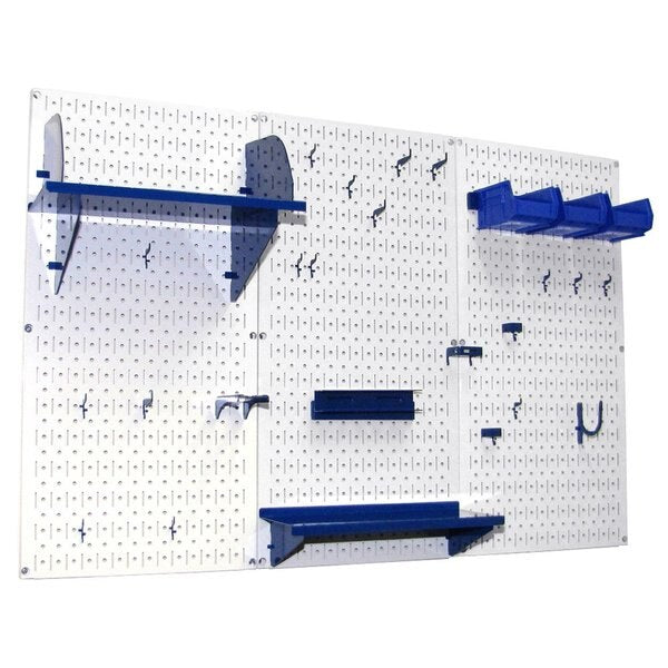 Standard Industrial Pegboard Kit, White/Blue
