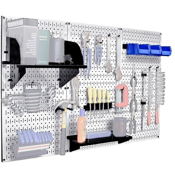 Standard Industrial Pegboard Kit, White/Black