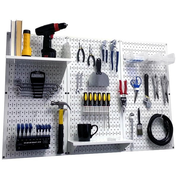 Standard Industrial Pegboard Kit, White/White