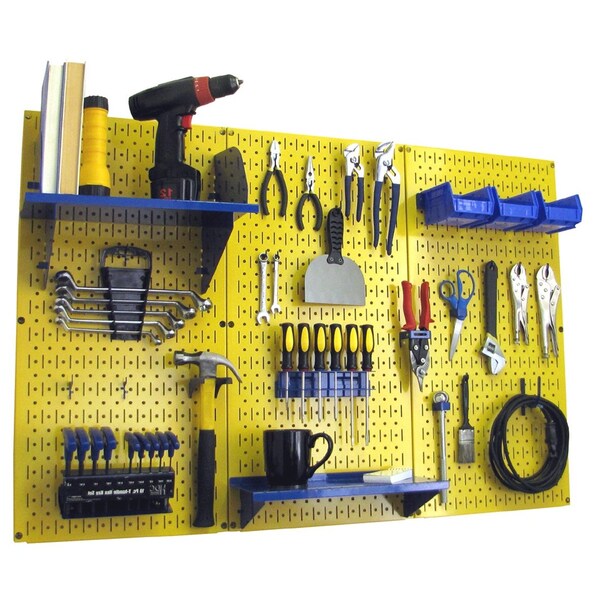 Standard Industrial Pegboard Kit, Yellow/Blue