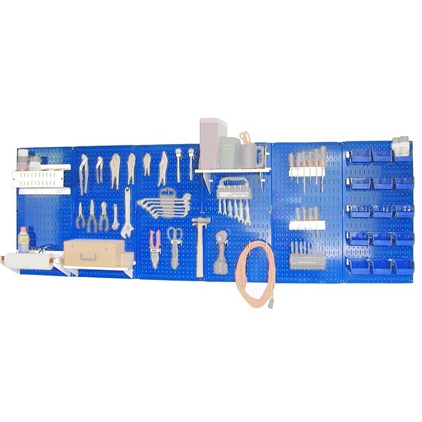 Expanded Industrial Pegboard Kit, Blue/White