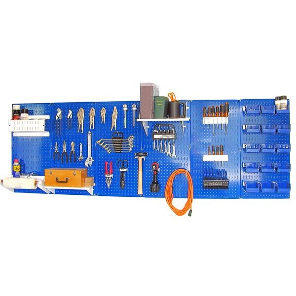 Expanded Industrial Pegboard Kit, Blue/White