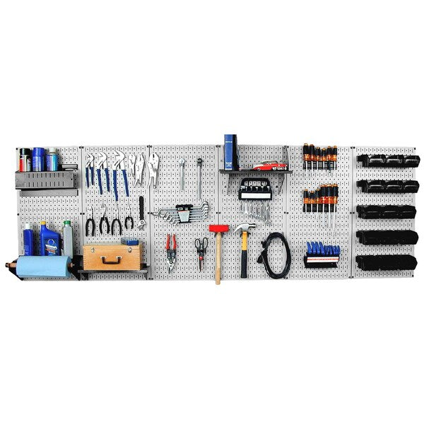 Expanded Industrial Pegboard Kit, Grey/Black