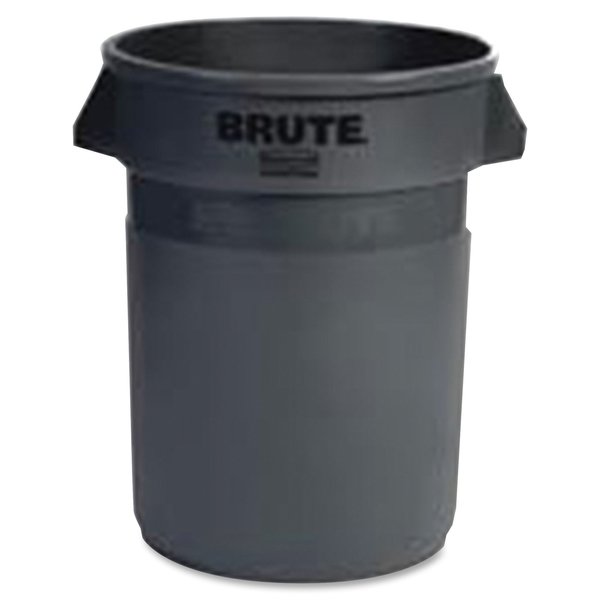 32 gal Round Trash Can, Black, 22 in Dia, None, Polyethylene