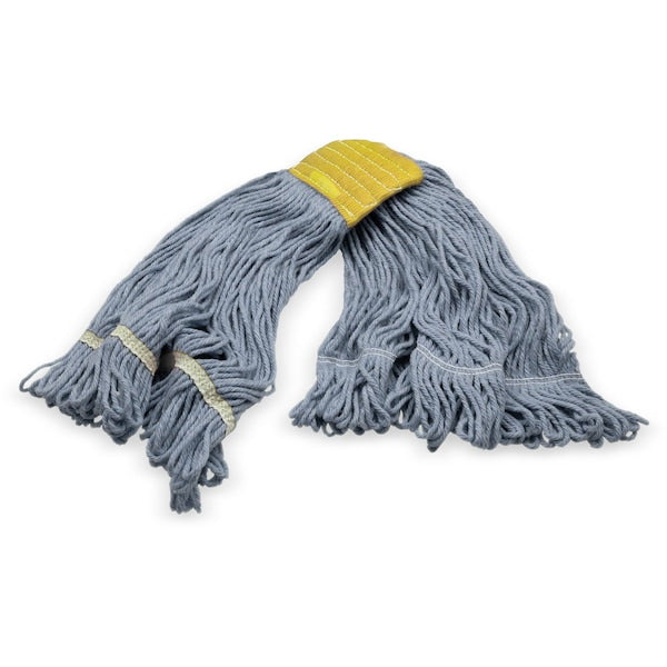 Small Looped End Mop, Blue W/ Yellow Band, 369513B14
