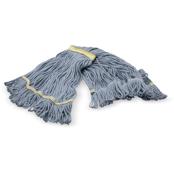 Small Looped End Mop, Blue W/ Yellow Band, 369411B14