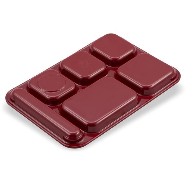 Right Hand 6 Comp Tray, Cranberry, PK12