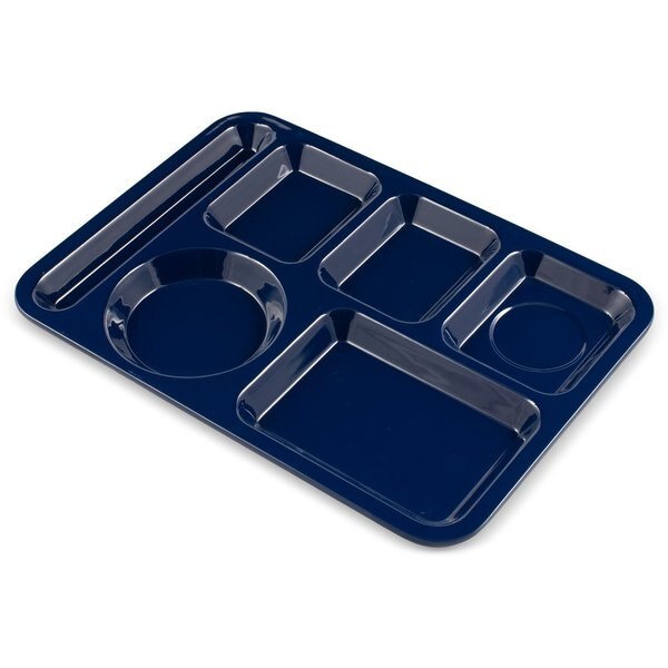 Lt Hand Hvy Wt, 6-Comp Tray, Dk Blue, PK12