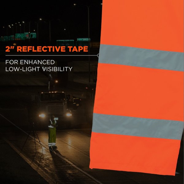 Rain Pants, Breathable, Hi-Vis Orange, 2XL