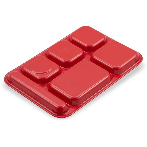 Right Hand 6 Comp Tray, Red, PK12
