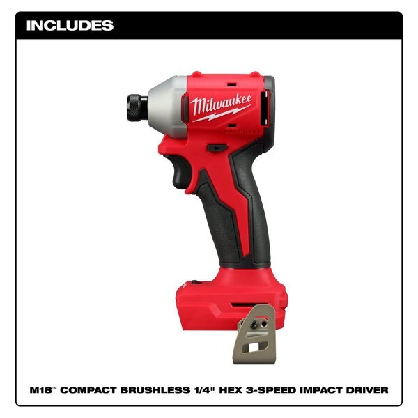 M18 Compact Brushless 1/4 Hex 3-Speed Impact Driver (Tool Only)