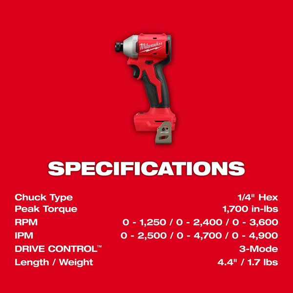 M18 Compact Brushless 1/4 Hex 3-Speed Impact Driver (Tool Only)
