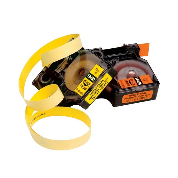 Rhinoâ¢ Label Cartridge, Black/Yellow, 18 ft. L
