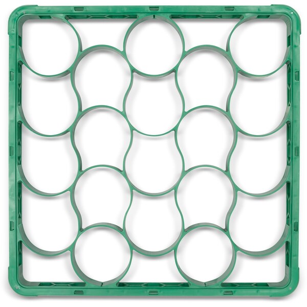Shrt Glass Rack Ext, 20 Comp, Grn, PK6