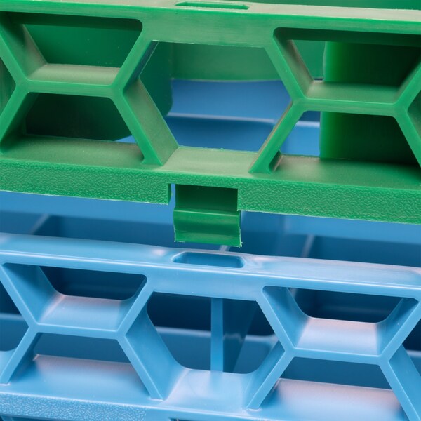 Shrt Glass Rack Ext, 20 Comp, Grn, PK6