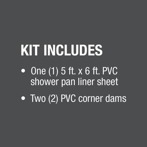 Gray PVC PVC Liner Kit, Gray, 5 ftx 6 ft., 40 mil 72