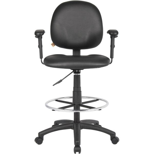 Black Caressoft Drafting Stools W/Adj Arms & Footring