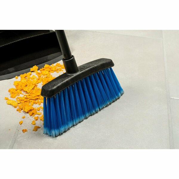 Duo-Sweep Flagged Lobby Broom with Handle, Black, 30