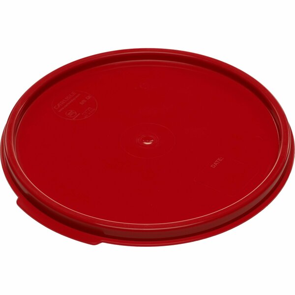 Round Container Lid, 6-8 qt., Red, PK12