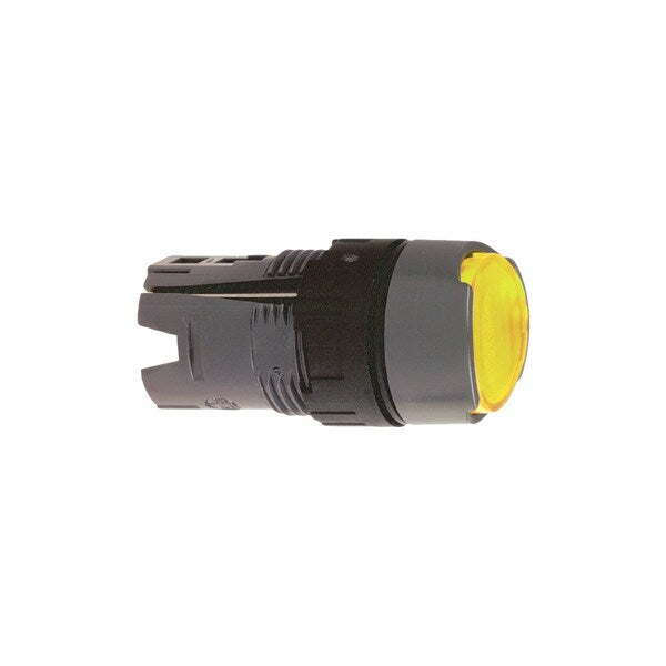 Yellow flush illuminated pushbutton head