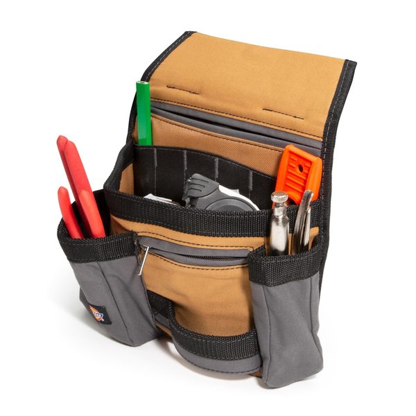 Gray/Tan Heavy Duty, Padded Canvas 11 Pockets
