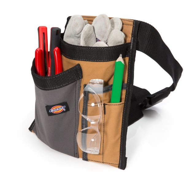 Gray/Tan Heavy Duty Canvas with Webbing Reinforced Pockets, High Impact Plastic Buckle 5 Pockets