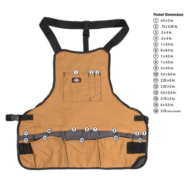 Bib Apron, 16 Pocket