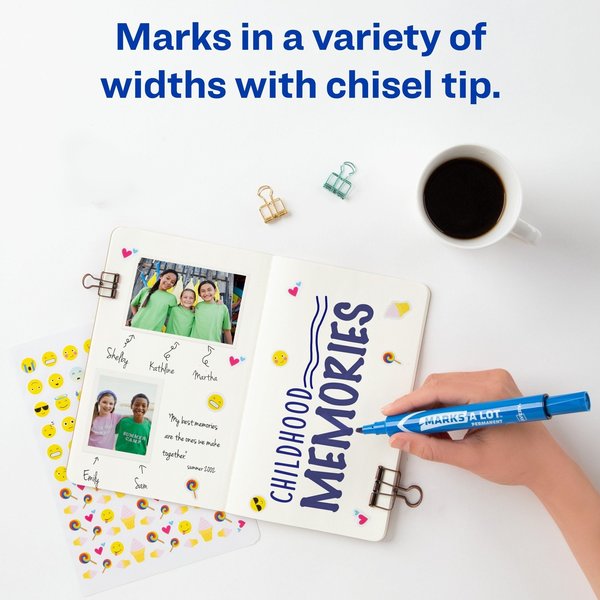 Large Desk-Style Permanent Marker, Chisel Tip, Blue
