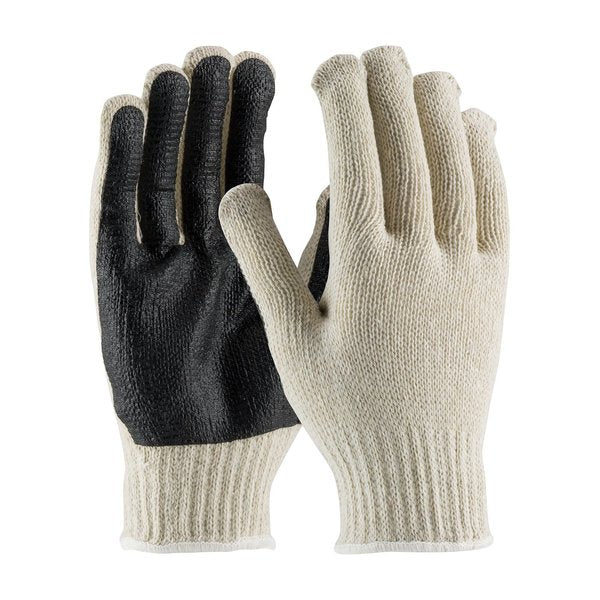 PVC Coated Gloves, Palm Coverage, Natural/Black, XS, 12PK