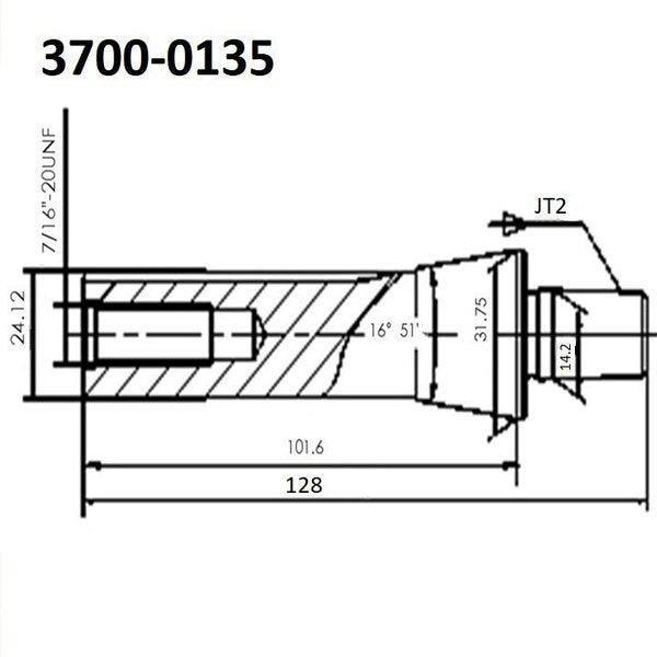 R8 To JT2 Drill Chuck Arbor
