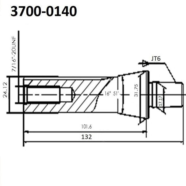 R8 To JT6 Drill Chuck Arbor
