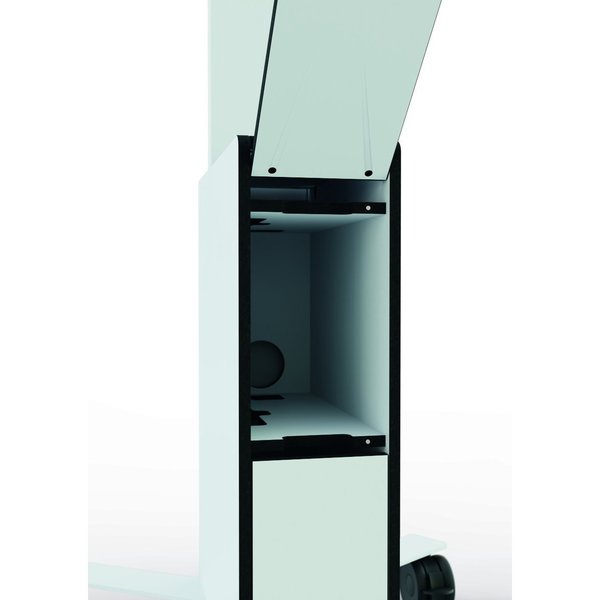 Mobile TV Cart Coworkstation, White