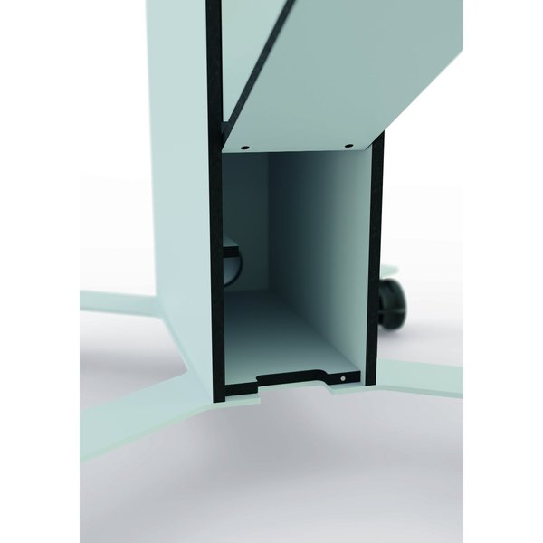 Mobile TV Cart Coworkstation, White