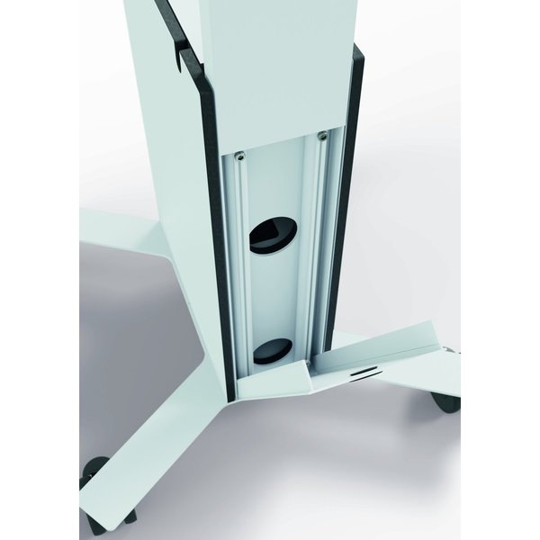 Mobile TV Cart Coworkstation, White