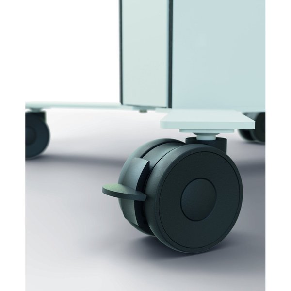 Mobile TV Cart Coworkstation, White