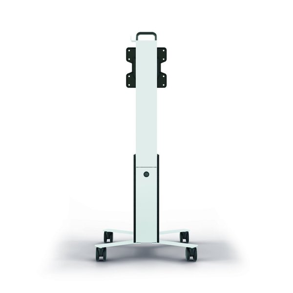 Mobile TV Cart Coworkstation, White
