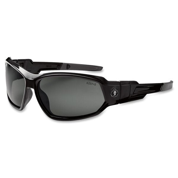 Safety Glasses, Traditional Smoke PC Decenter Lens, Anti-Fog, Scratch-Resistant