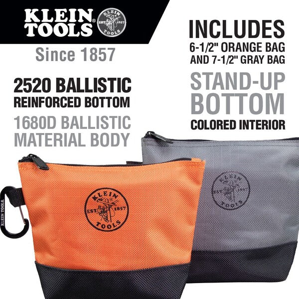 Zipper Bag, Stand-Up Tool Pouch, 2-Pack